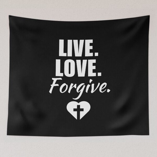 Item preview, Live, love, forgive. Faith inspired Christian quote, saying or phrase, Bible message to love like Jesus designed and sold by NBSStore.