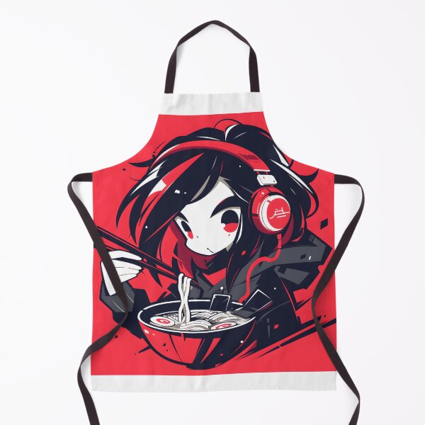 Artikelvorschau, Manga Girl With Headphones Eating Noodles entworfen und verkauft von CoolMantras.