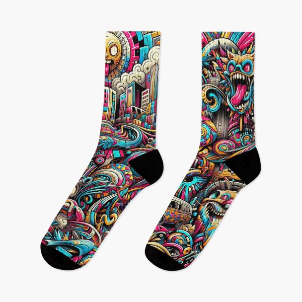 Item preview, Electric Dreamscape Urban Fantasy Streetwear Pattern designed and sold by WickedAI.