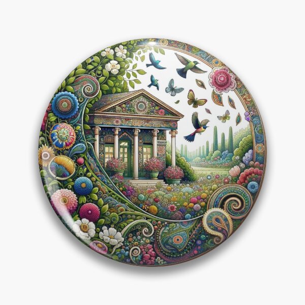 Item preview, Floral Summer House With Bird and Flowers designed and sold by Emoji Emblems.
