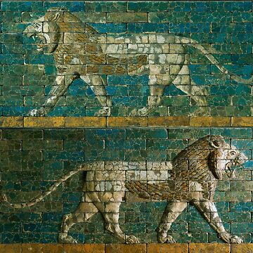 Artwork thumbnail, TWO BABYLONIAN  LIONS Antique Assyrian Art by BulganLumini