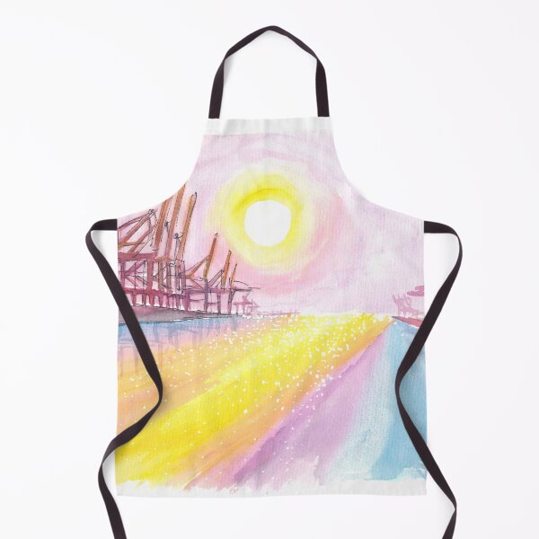 Item preview, Hamburg Port Cranes Scene at Sunset designed and sold by artshop77.