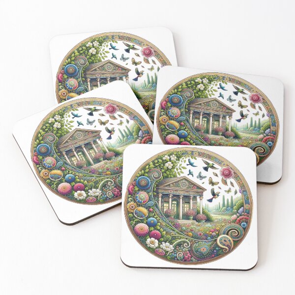 Item preview, Floral Summer House With Bird and Flowers designed and sold by Emoji Emblems.
