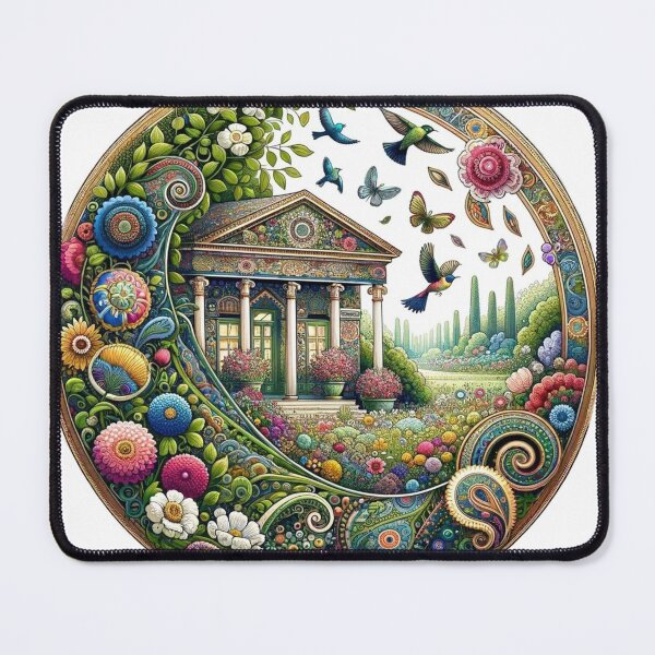 Item preview, Floral Summer House With Bird and Flowers designed and sold by Emoji Emblems.