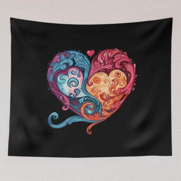 Item preview, Cool heart on patches Sticker designed and sold by S-ZYBI.