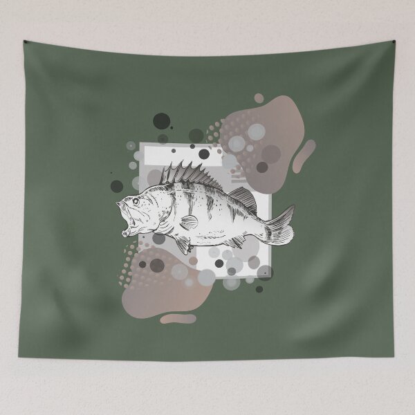 Item preview, Perch predatory fish fishing motif designed and sold by Ecmoprints.