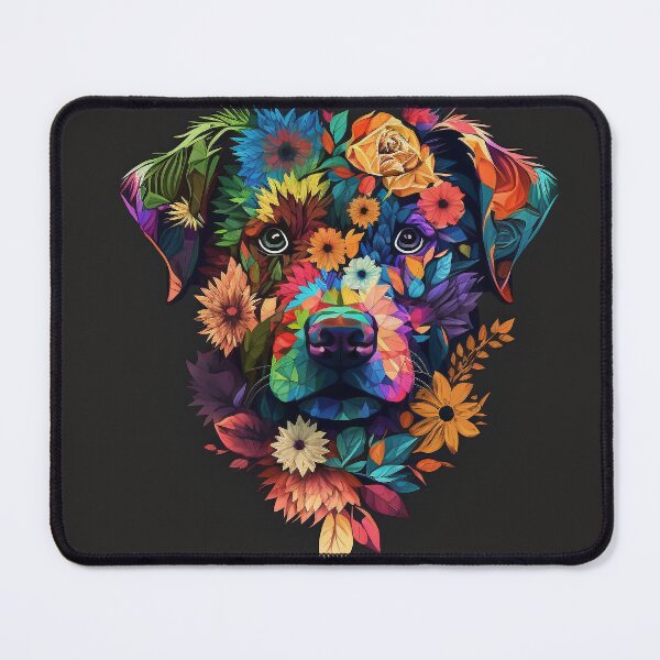 Item preview, dog made with flowers designed and sold by TIA-shop.