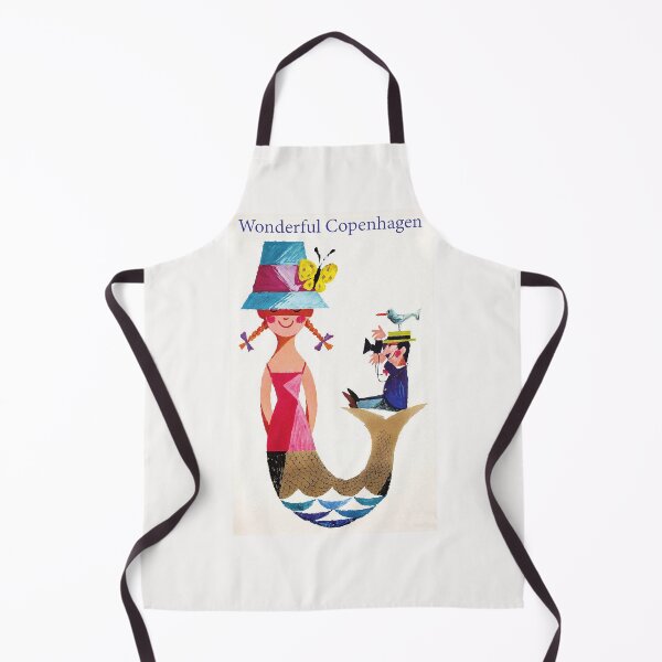Item preview, Vintage Denmark Travel Poster Mermaid designed and sold by Glimmersmith.
