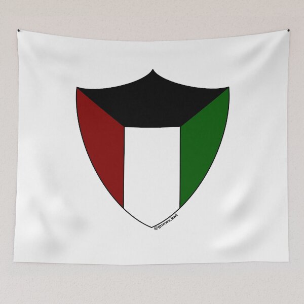 Item preview, Kuwait Flag Shield designed and sold by Guwwa from Kuwait.