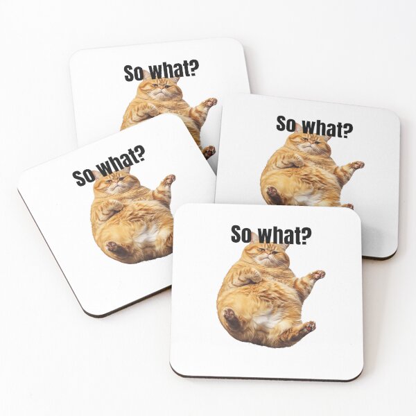 Item preview, So what funny fat cat sticker designed and sold by SmileshareShop.