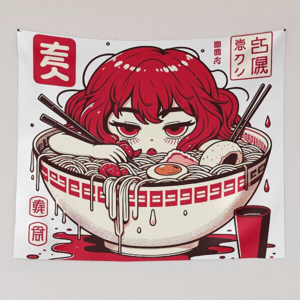 Item preview, spicy Anime Ramen Bowl: The Ultimate Fusion of Bold Flavors and Edgy Manga  designed and sold by toobel.