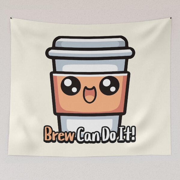 Item preview, Brew Can Do It! Cute Coffee Pun designed and sold by PMCreative.