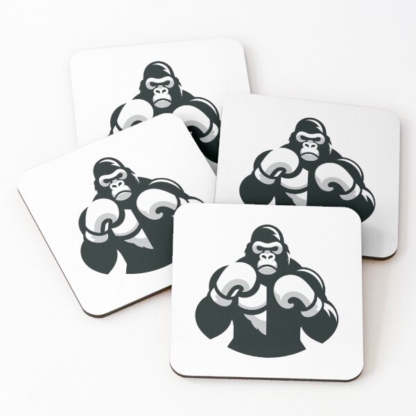 Item preview, Boxing Gorilla Minimalistic style, Black and White designed and sold by Martial-Art-23.