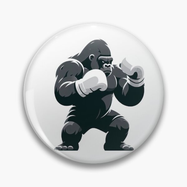 Item preview, Boxing Gorilla Gray Minimalistic Style White Gloves designed and sold by Martial-Art-23.