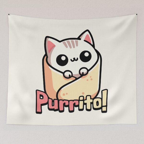 Item preview, Purrito! Cute Cat Burrito Pun designed and sold by PMCreative.