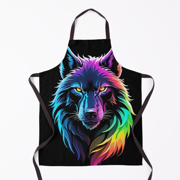 Item preview, Neon Wolf Face: Fierce Rainbow Animal Art designed and sold by ByteyCreatives.