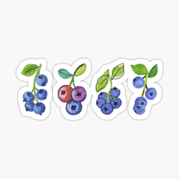 Item preview, crayon blueberries fruits designed and sold by FORPOTATOPARTY.