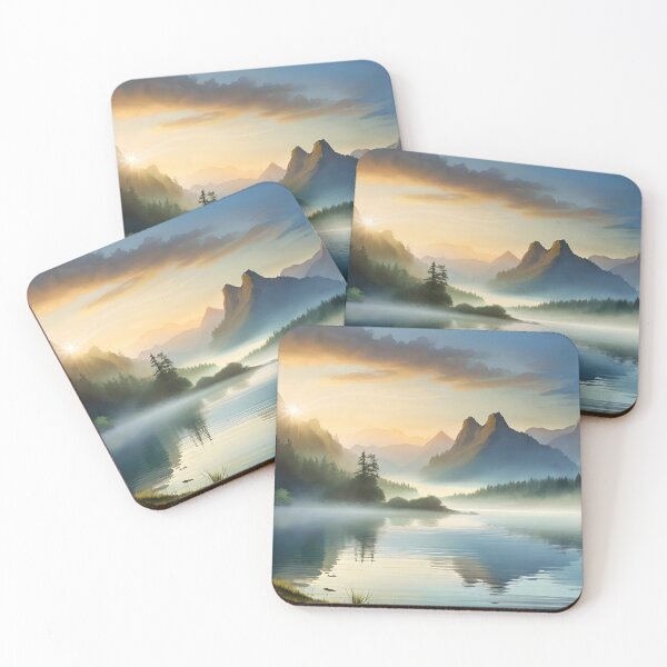 Item preview, Dawn Serenity: Tranquil Lake Landscape designed and sold by HeyYau.