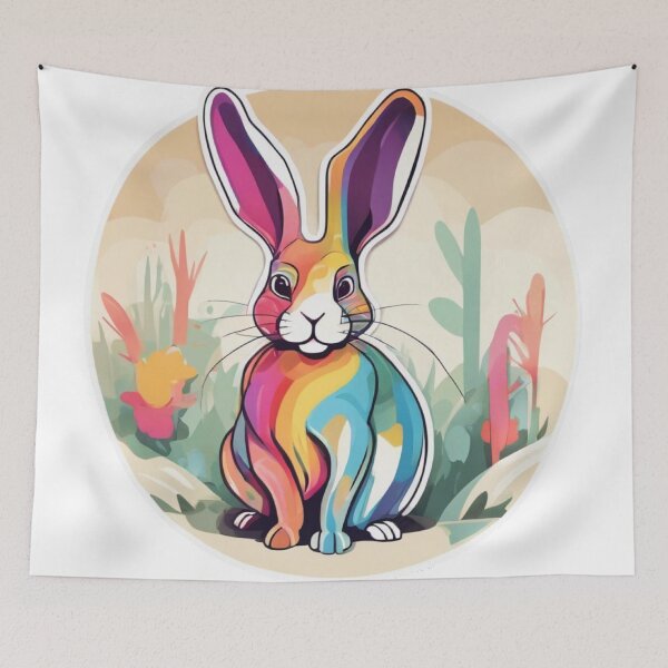 Item preview, colorful jackrabbit designed and sold by Catfighter.