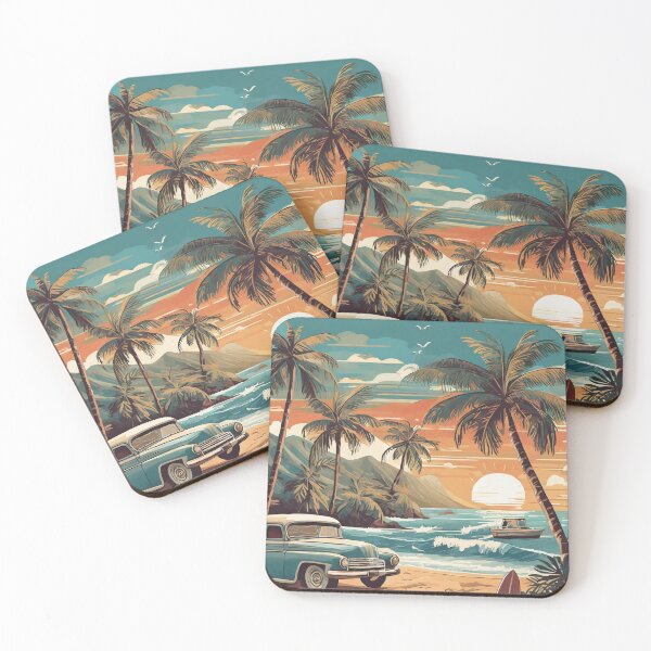 Item preview, Retro Beach Vibes: Vintage Coastal Scene designed and sold by HeyYau.