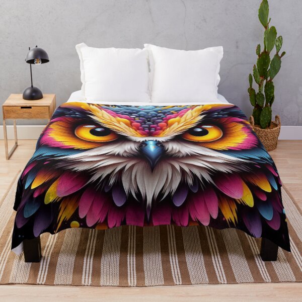 Item preview, Vibrant Nocturne: Colourful Owl in Airbrushed Splendour designed and sold by TDKCustoms.