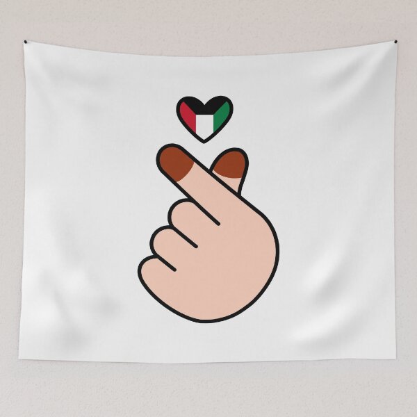 Item preview, Kuwaiti henna finger heart with Kuwaiti flag designed and sold by Guwwa from Kuwait.