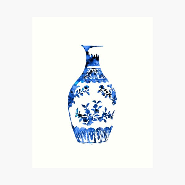 Item preview, Ginger Jar, Blue and White China Vase, Ginger Jar Ming Vase designed and sold by Rosaliartbook.