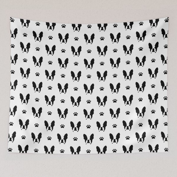 Item preview, French bulldog and paw print pattern designed and sold by sashica.