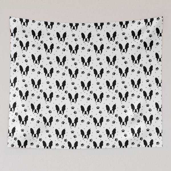 Item preview, French bulldog and paw print pattern designed and sold by sashica.
