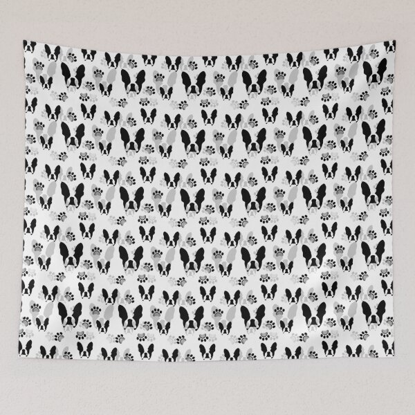 Item preview, French bulldog and paw print pattern designed and sold by sashica.