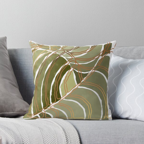 Item preview, Stained glass painting of tropical abstract leaves with gold and brass lines designed and sold by NoaaDesign.