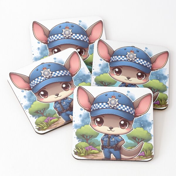Item preview, Kangaroo Policeman Chibi Australian Animal For Kid designed and sold by RubisLeaf.