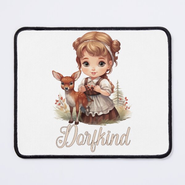 Item preview, Little girl with fawn, gift village child, farmer designed and sold by Andrea-Design.