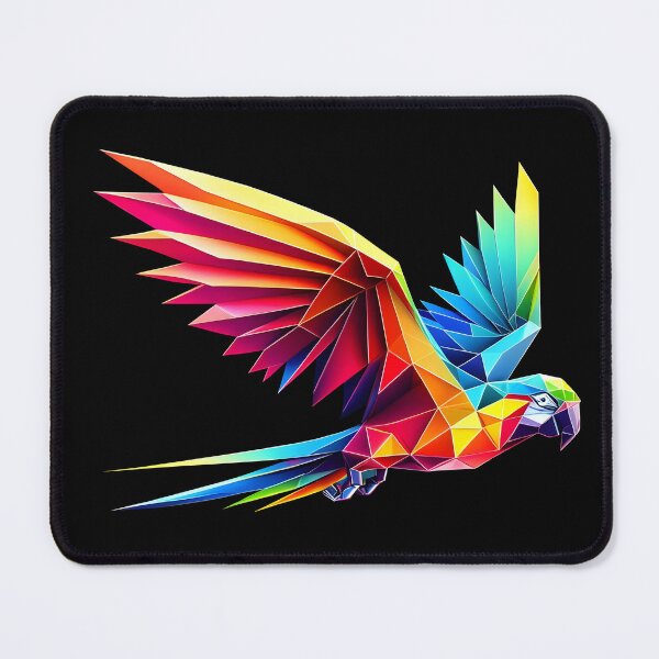 Item preview, Multicolored parrot origami geometric 3d neon, 3D polygonal illustration designed and sold by CutOriginalArt.