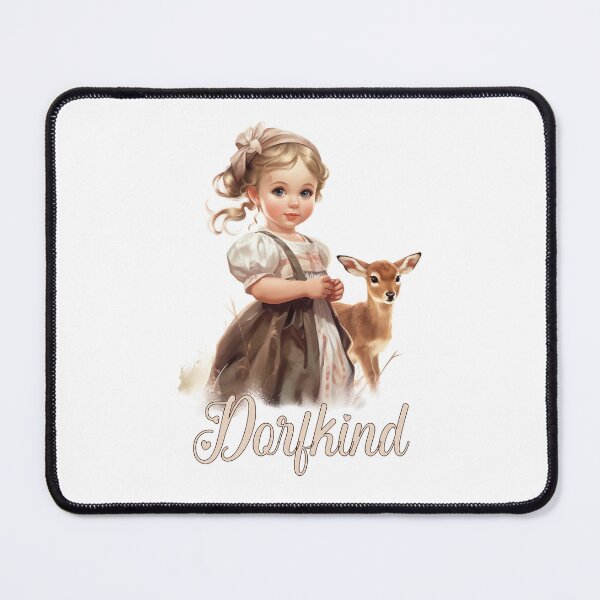 Item preview, Little girl with fawn, gift village child, farmer designed and sold by Andrea-Design.