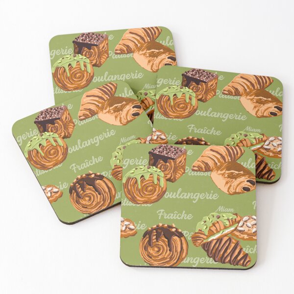 Item preview, French Pastry Pattern on Pistachio designed and sold by Quick Brown Fox Canada.