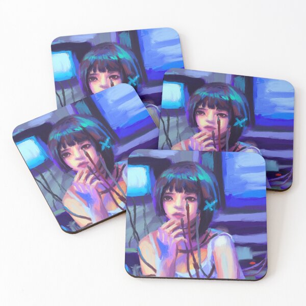 Item preview,  Lain Iwakura Cybercore Frutiger Aero Y2k Anime designed and sold by craftsanime.