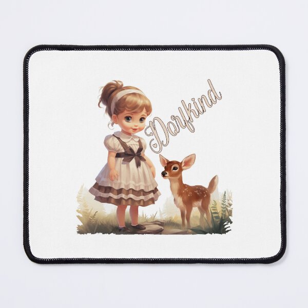 Item preview, Little girl with fawn, gift village child, farmer designed and sold by Andrea-Design.
