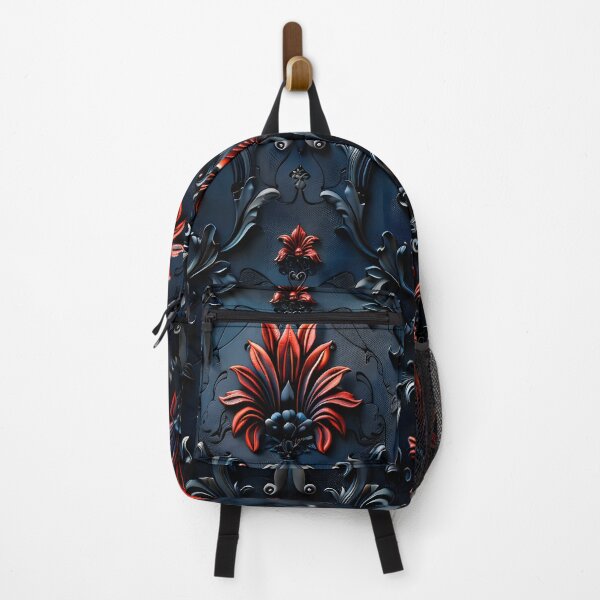 Item preview, Gothic Flower Vivid Floral Pattern in Blue, Red and Black designed and sold by DarkScienses.
