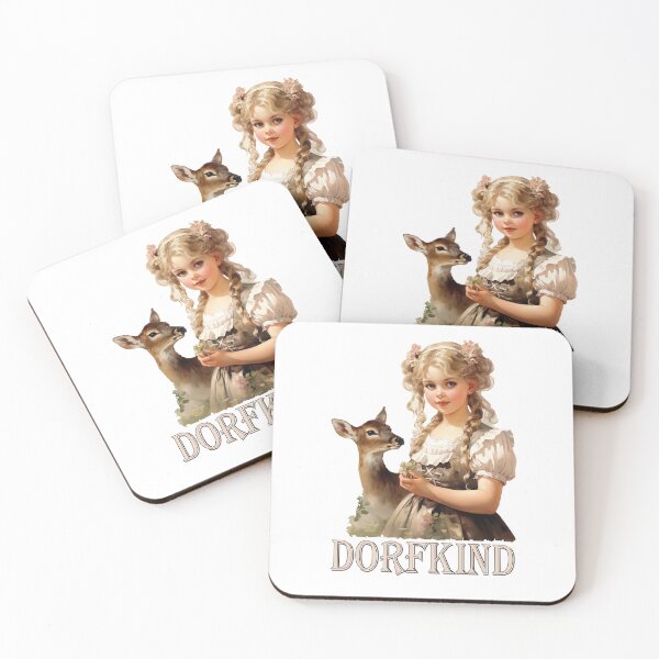Item preview, Little girl with fawn, gift village child, farmer designed and sold by Andrea-Design.