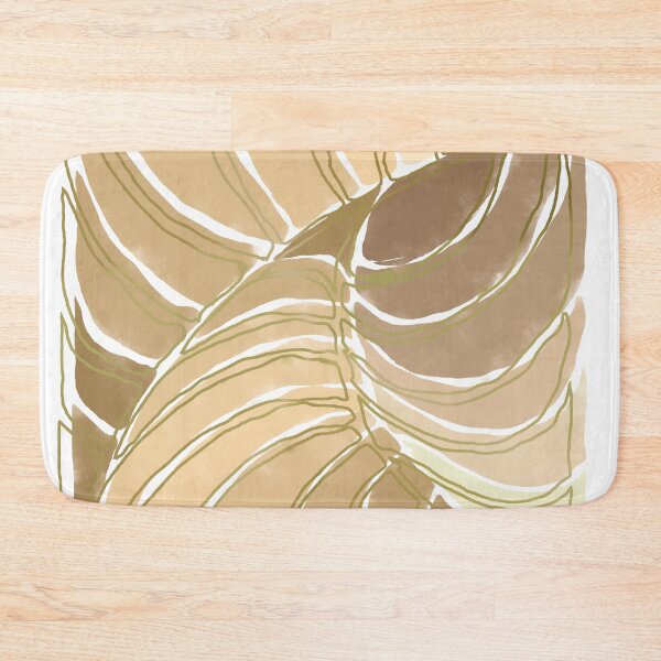 Item preview, Stained glass painting of tropical abstract leaves with green brass lines designed and sold by NoaaDesign.