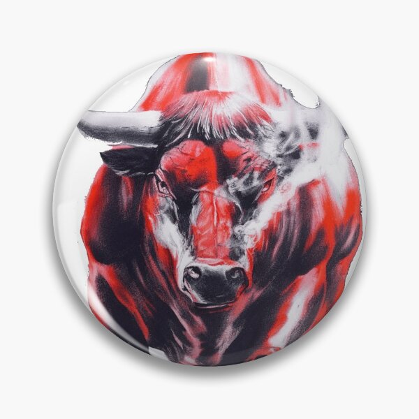 Item preview, Fierce Determination: Charcoal Sketch of a Charging Red Bull designed and sold by Elpico11.