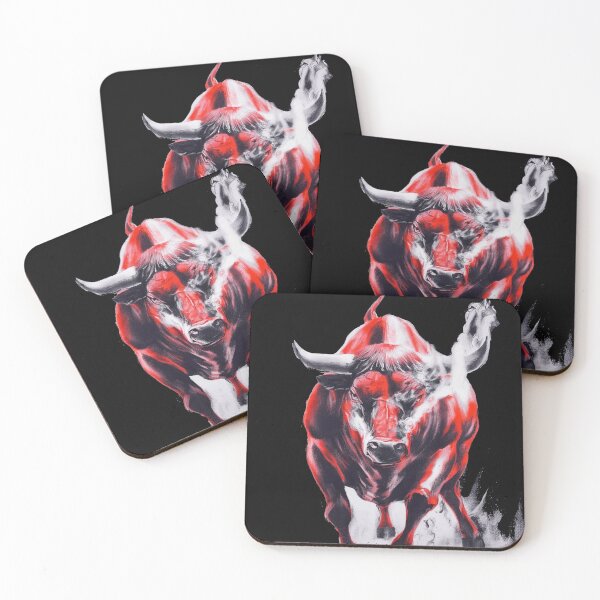 Item preview, Fierce Determination: Charcoal Sketch of a Charging Red Bull designed and sold by Elpico11.