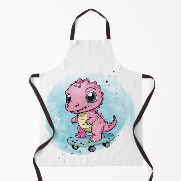 Item preview, Cute pink baby dinosaur on a skateboard designed and sold by SimoesArtistry.
