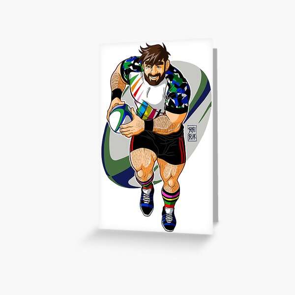 ADAM LIKES TO PLAY RUGBY Greeting Card