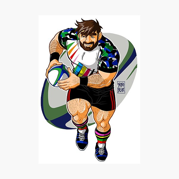 ADAM LIKES TO PLAY RUGBY Photographic Print