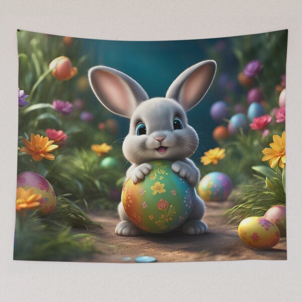 Item preview, Easter bunny with artistic Easter eggs designed and sold by dedoma.