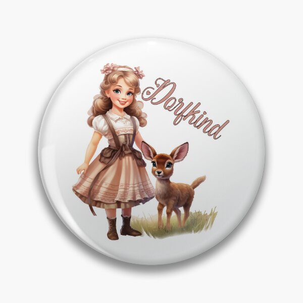 Item preview, Little girl with fawn gift village child farmer designed and sold by Andrea-Design.