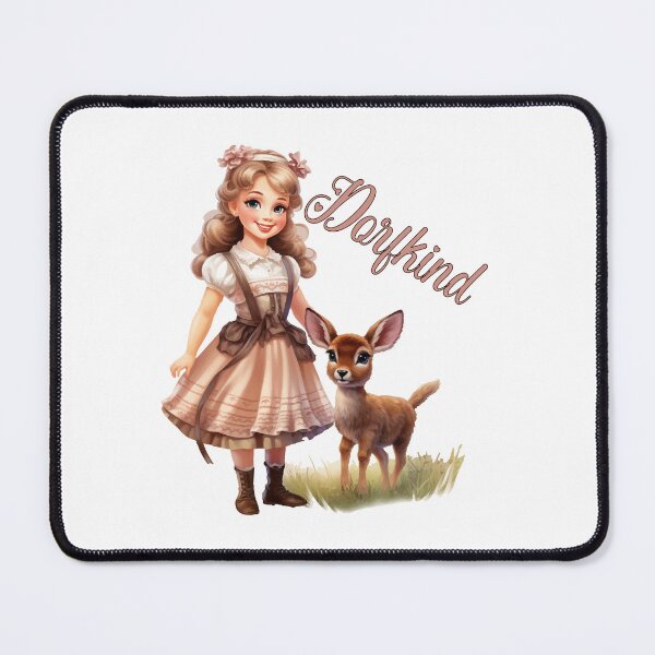 Item preview, Little girl with fawn gift village child farmer designed and sold by Andrea-Design.