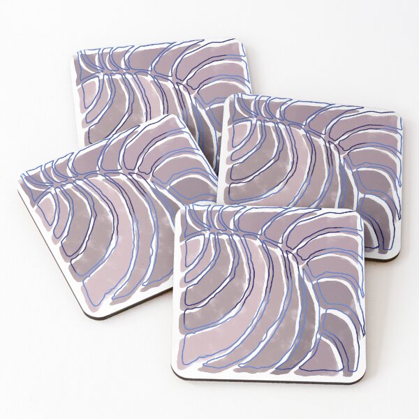 Item preview, Stained glass painting of tropical abstract leaves with blue metallics lines designed and sold by NoaaDesign.